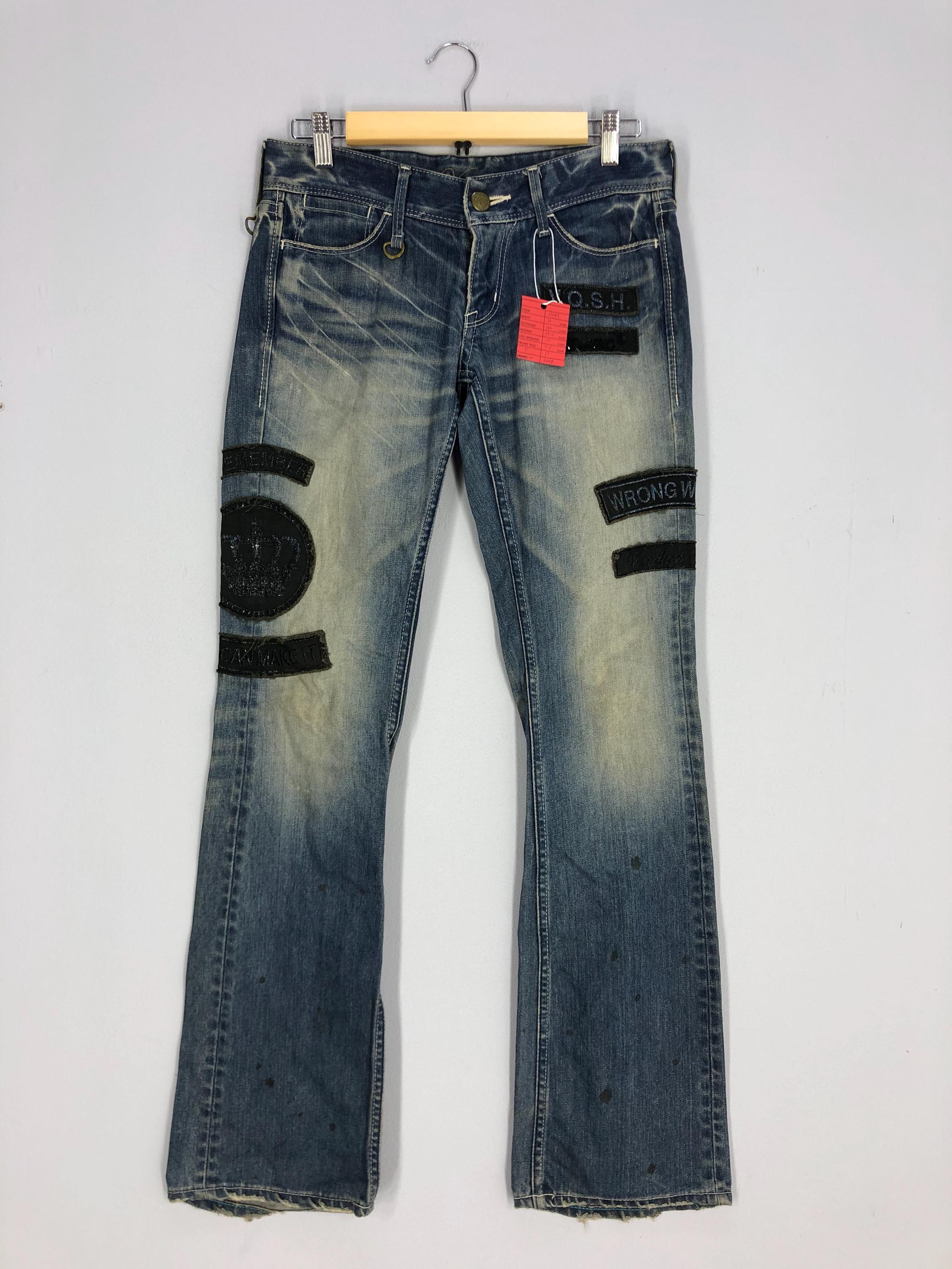 Size 31x40 Vanquish Japan Patched Distress Faded Jeans Slim Fit 