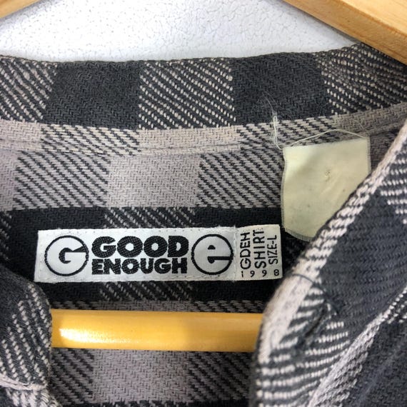 Vintage 90s Goodenough Plaid Oxford Shirt Jacket, Japanese