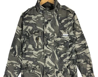 Vintage Camouflage Cotton Military Jacket - Size M