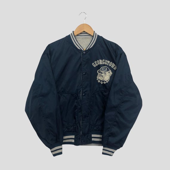 Vintage 90s Georgetown Hoyas NCAA Reversible Bomber Jacket Large