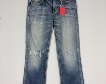 Vintage Edwin Stone Washed Jeans: Distressed Ripped Denim, 30x39