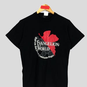 ヴィンテージ 00年代 新世紀エヴァンゲリオン SF「綾波レイ」アニメ マンガ Tシャツ Sサイズ 黒 日本のアニメ Tシャツ 90年代 サイバーパンク アニメ サイズ S
