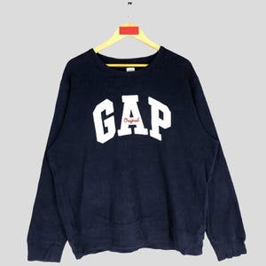 Sudadera GAP Biglogo vintage XL azul y negro Gap cuello redondo Gap Jumper suéter pulóver moda casual suéter bombardero azul talla XL