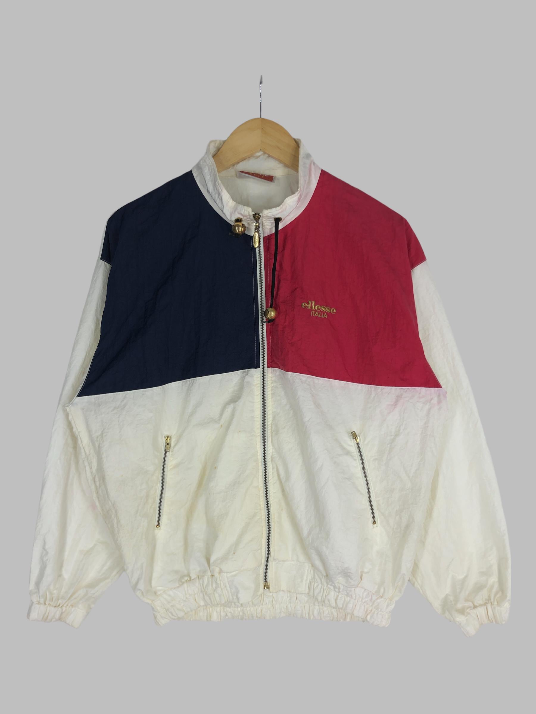 Vintage 90s Ellesse Italy Nylon Windbreaker Jacket - Color Block