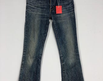 Vintage Tommy Hilfiger Bootcut Jeans: Stone Washed Blue Denim, W26