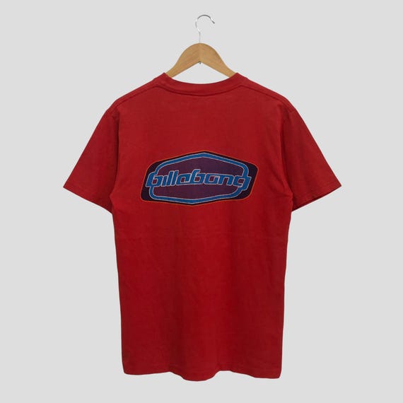 Vintage 90s Billabong Big Logo Surfer T-shirt Red Billabong Centre