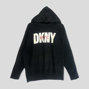 Vintage DKNY NYC Jeans Black Sweatshirt XXLarge Donna Karan New York City Hoodie Sweater Dkny Spell Out Dkny Nyc Jumper Dkny Pullover XXL