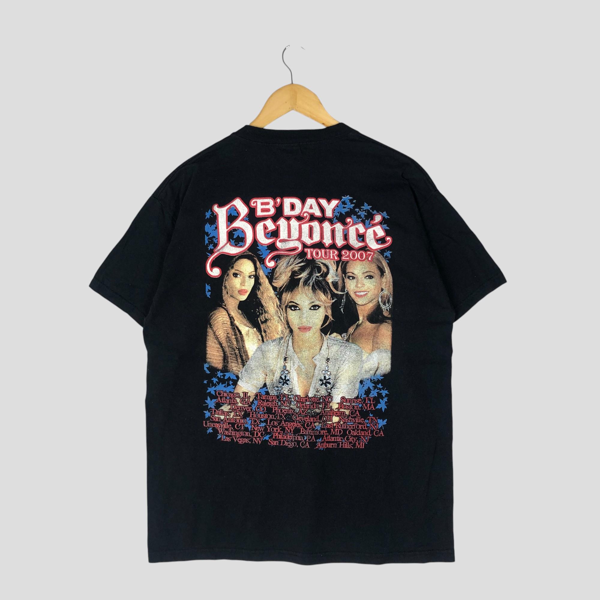 23sツアーTシャツビヨンセBEYONCEラップTバックプリントRap tee Vintage Y2K Beyoncé B'day Album Promo US Tour Rap Style T-shirt