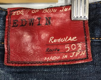 EDWIN 〈SOMETHING〉503看板 Vintage Edwin 503 Stone Washed Jeans: Faded Black Denim, Made in