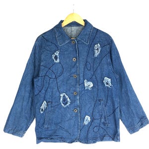 ジャケット・アウター 90s Rare Vintage Indigo Dyed Denim Coat VTG 90s LEVIS Faded Blue Denim Full Zip Chore Barn Coat