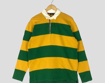 Sweat-shirt rugby rayé vintage des années 90 - X'tyle Barbarian - fabriqué au Canada - Medium