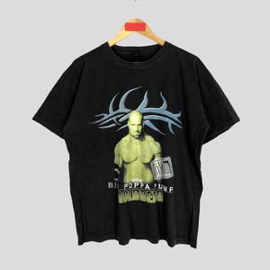 Vintage WCW Goldberg Big Poppa Pump Wrestling Black T Shirt Large 90&#39;s Wrestler WCW World Heavyweight Championship Goldberg NwO Tees Size L