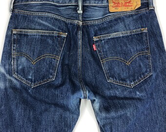 Vintage Levi's 501 Jeans 34x42, 90s Blue Stone Wash Denim - Etsy