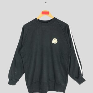 Vintage 90s Stussy Usa SS Logo Black Sweatshirt Large Stussy Crewneck Stussy Streetwear Sweater Stussy Skater Jumper Size L