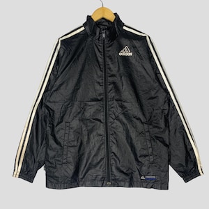 Vintage Y2K Adidas Equipment Biglogo Zipper Jacket Medium Adidas Windbreaker Raincoat Black Adidas Casual Fashion Style Light Jacket Size M