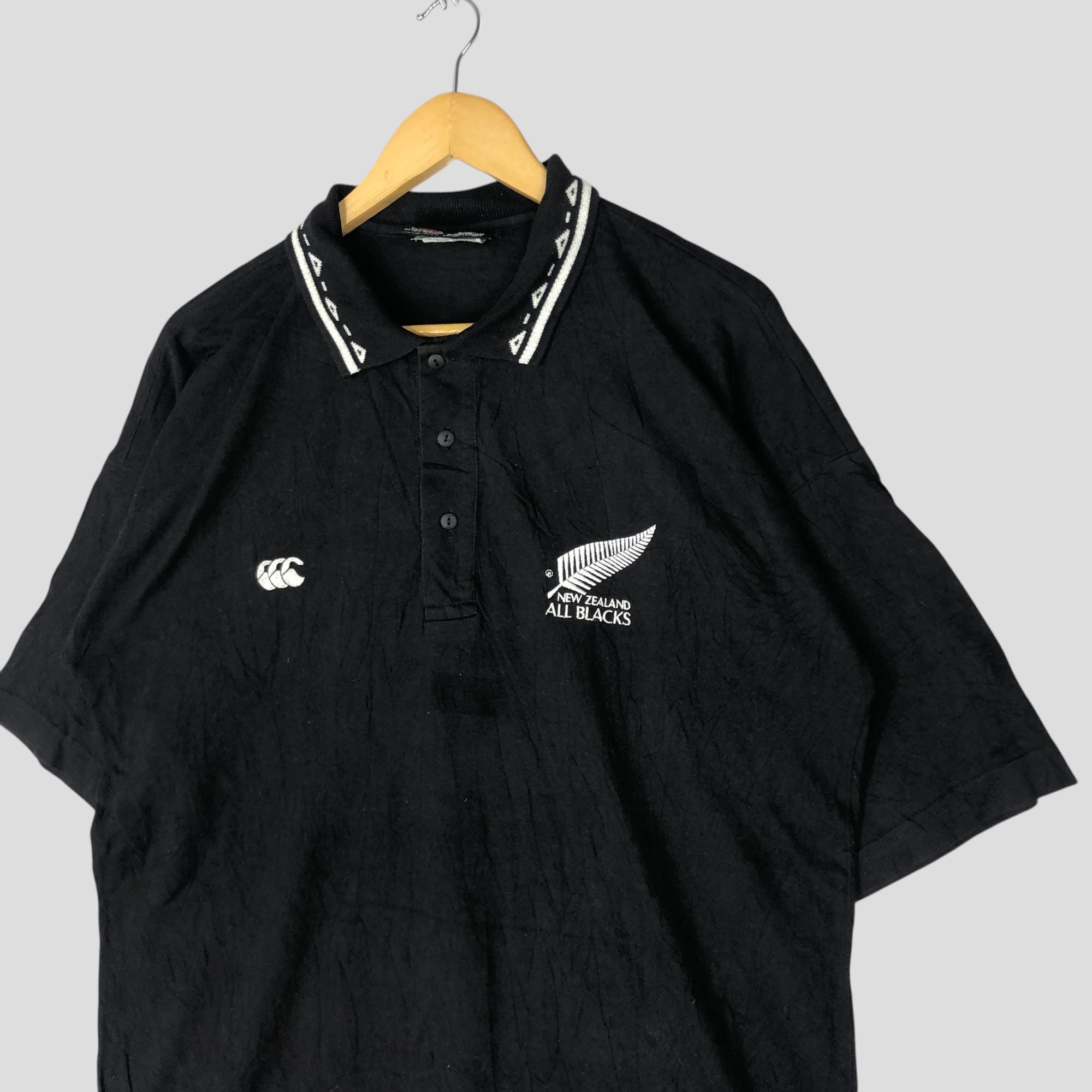Vintage 90s Canterbury All Blacks Rugby Polo Shirt - Size L - Etsy