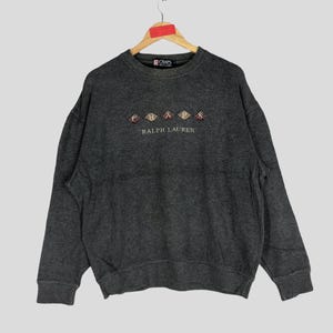 Vintage 90&#39;s Chaps Ralph Lauren Sweatshirt Large Chaps Ralph Lauren Sweater Ralph Lauren Jumper Chaps Crewneck Gray Size L