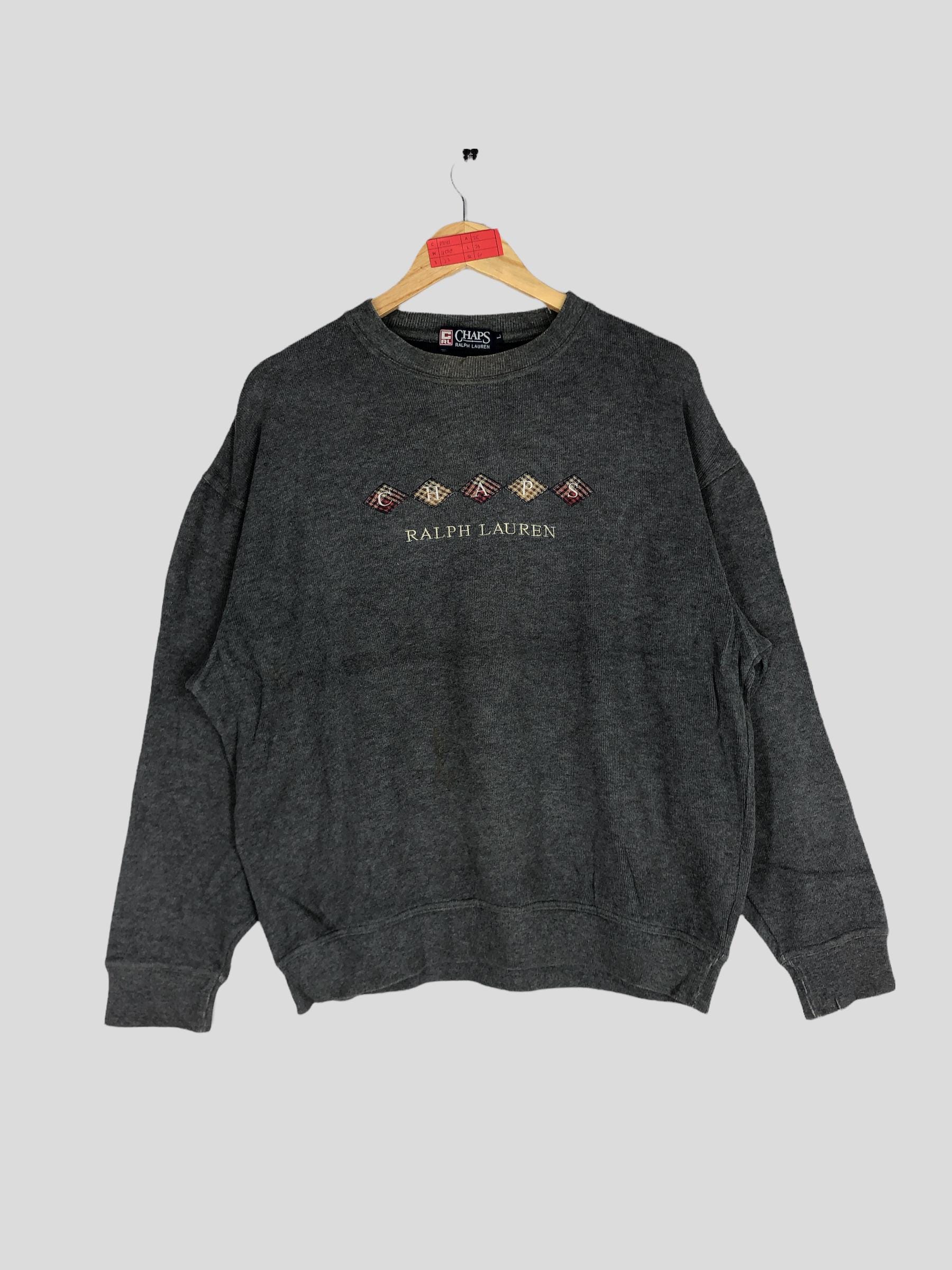 Vintage 90s Chaps Ralph Lauren Gray Crewneck Sweatshirt - Size L