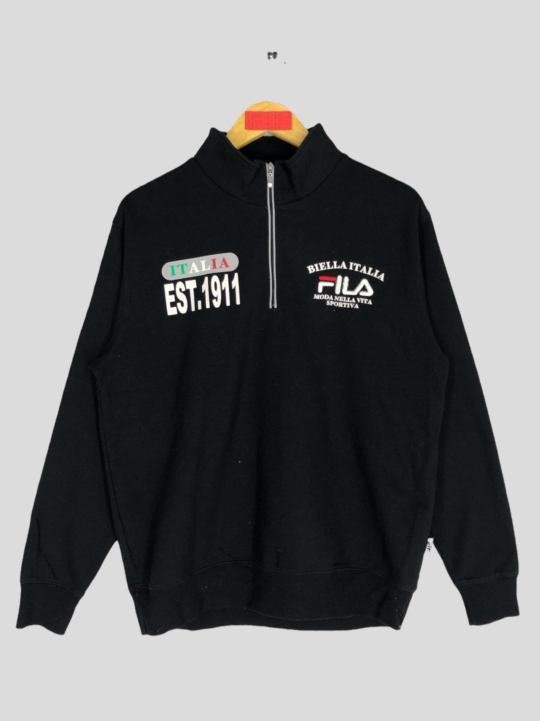 Vintage 90s Fila Biella Italia Half Zip Sweatshirt - Size L - Etsy