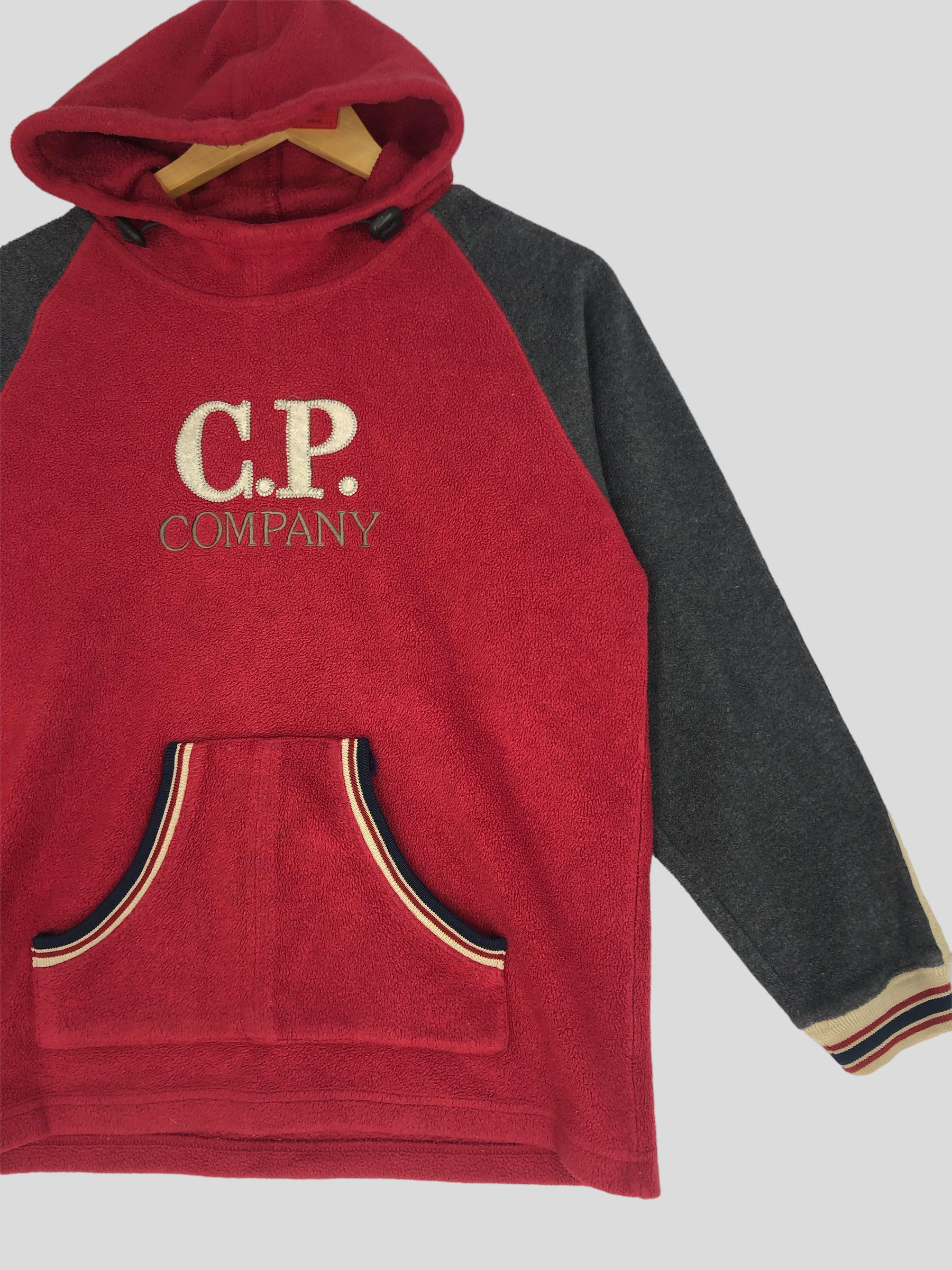 Vintage C.P. Company Red Gray Hoodie Small Cozy Retro CP