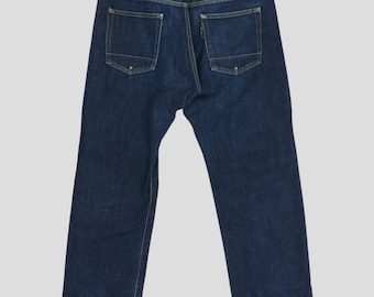 Size 34X42 Vintage Japanese Brand Back Channel Stone Washed Denim Pant Back Channel Blue Zipper Jeans Back Chanel Blue Denim Jeans W34