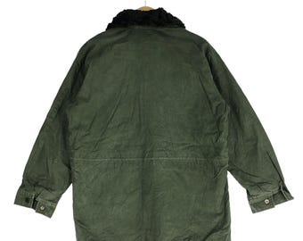 Vintage M65 Military Field Jacket: Sherpa Collar, Army Green, Size