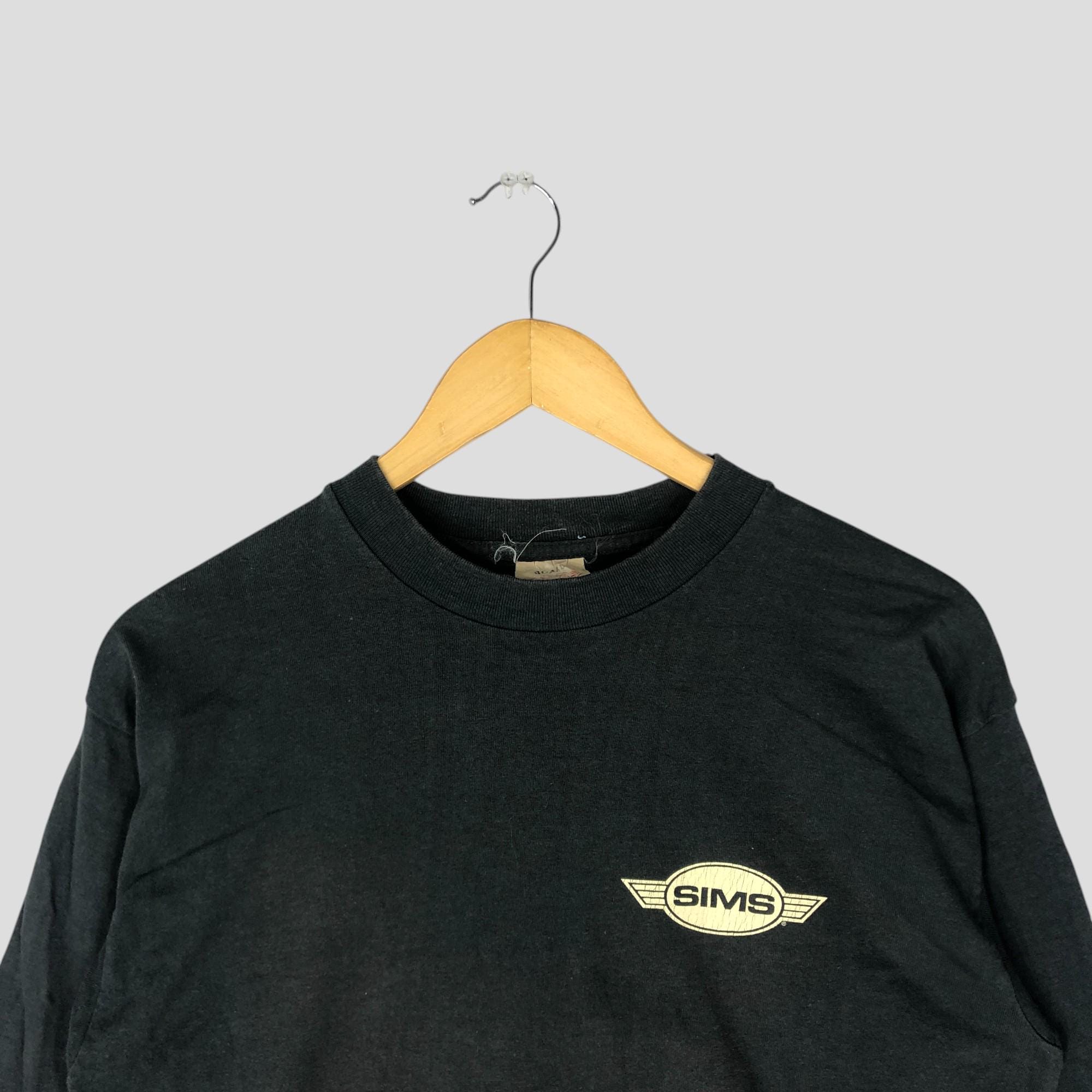 Vintage SIMS Skateboard Snowboards Style Long Sleeve T-shirt Size 