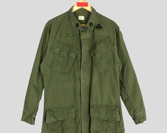 60's Military USAF Slant Pocket Jungle Jacket Short Sleeve