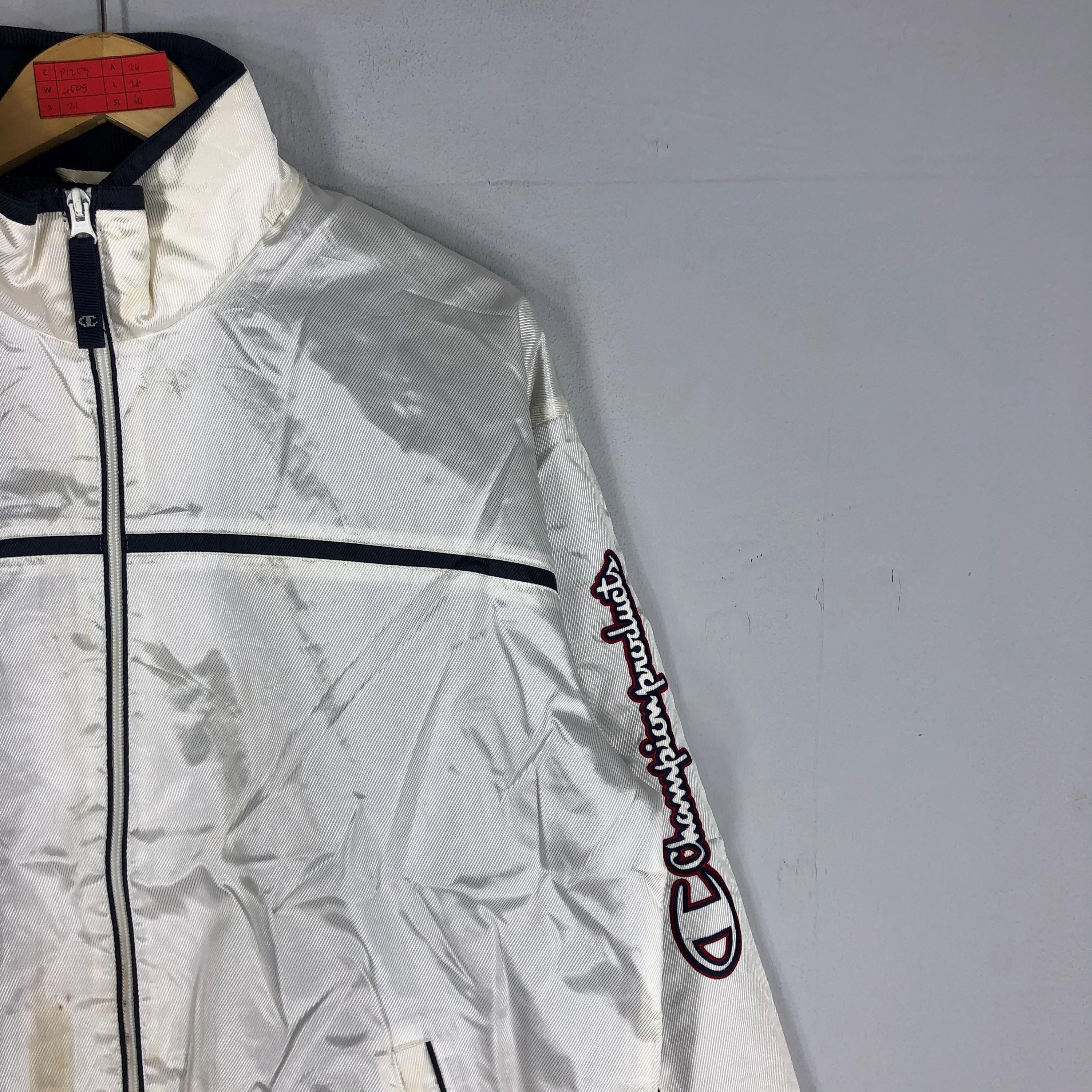 Vintage 90s Champion Silver Jacket Medium Retro Champion Nylon