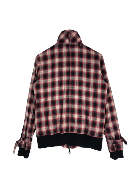 Vintage Shadow Plaid Bomber Jacket - Japanese Brand Punk Style
