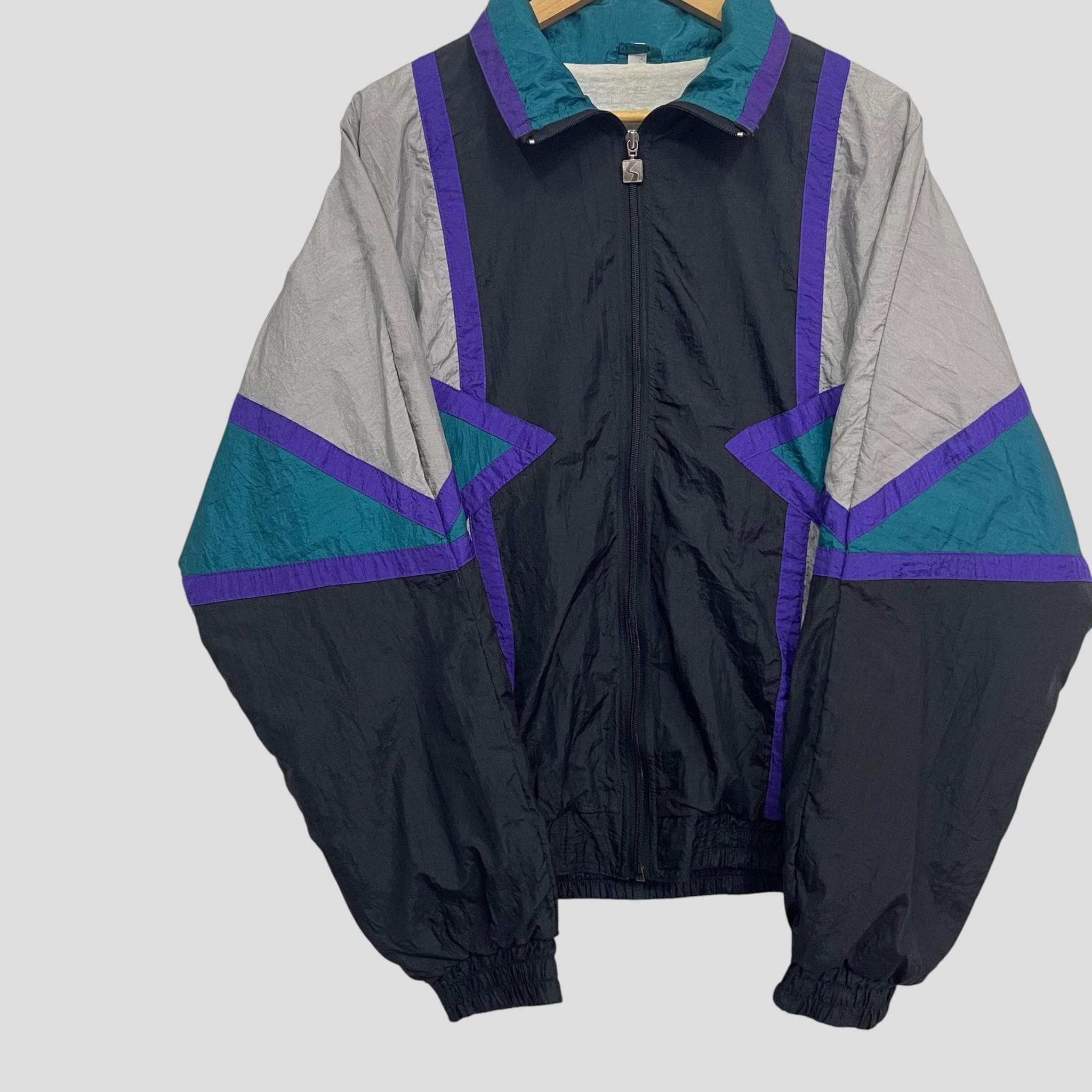 Vintage Active Stuff Colourblock Windbreaker Zipper Jacket Medium