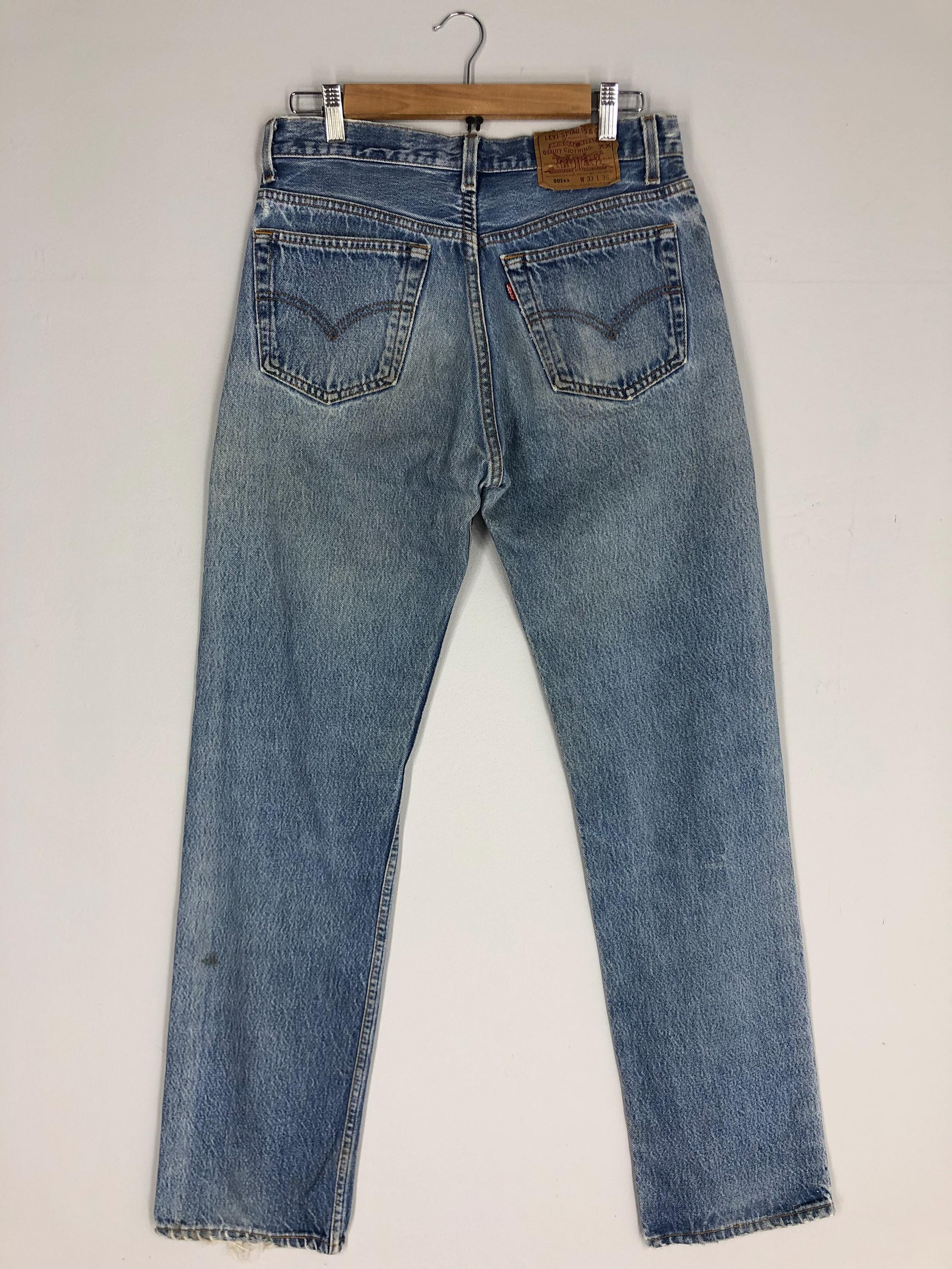 Vintage 80s Levi's 501xx Jeans, Light Stone Wash Denim (31x42