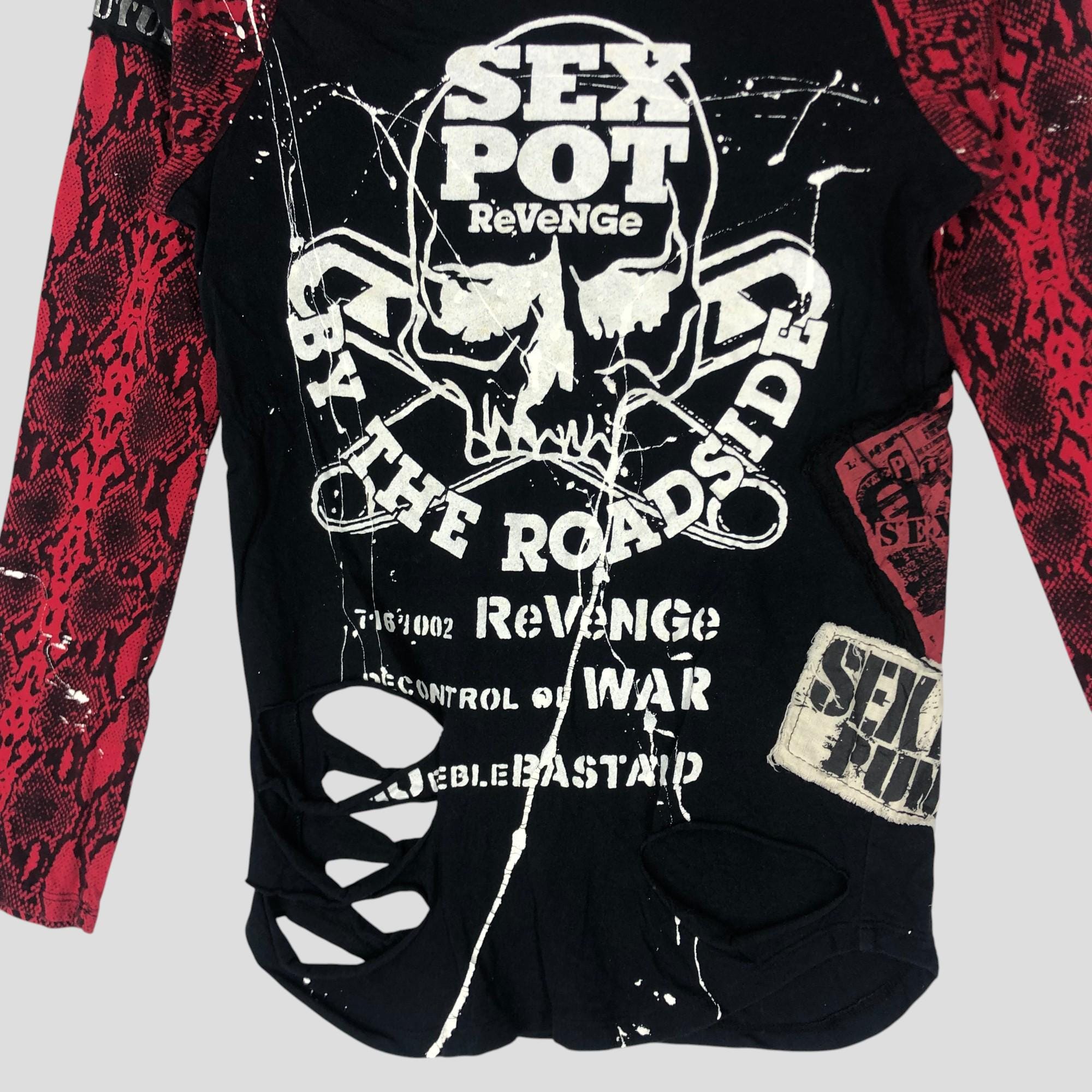 【新品未使用】SEX POT Revenge ブラック長袖Tシャツ Lサイズ Japanese Brand Sex Pot Revenge by the Roadside Punk Longsleeve T