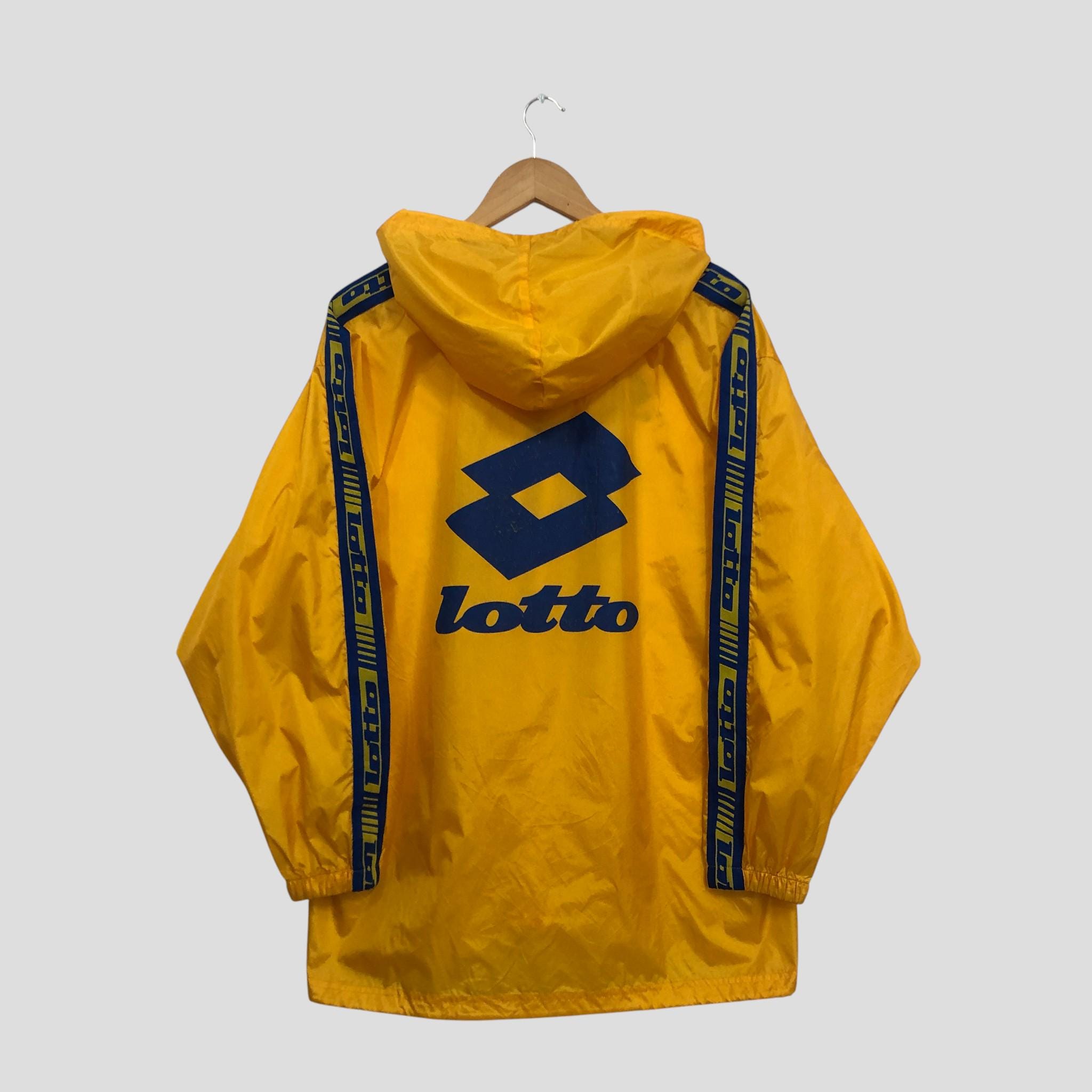 【NAVY】LOTTO TAPING NYLON BLOUSON Vintage 90s Lotto Jacket Size L Navy White Sleeve Logo Tape Full
