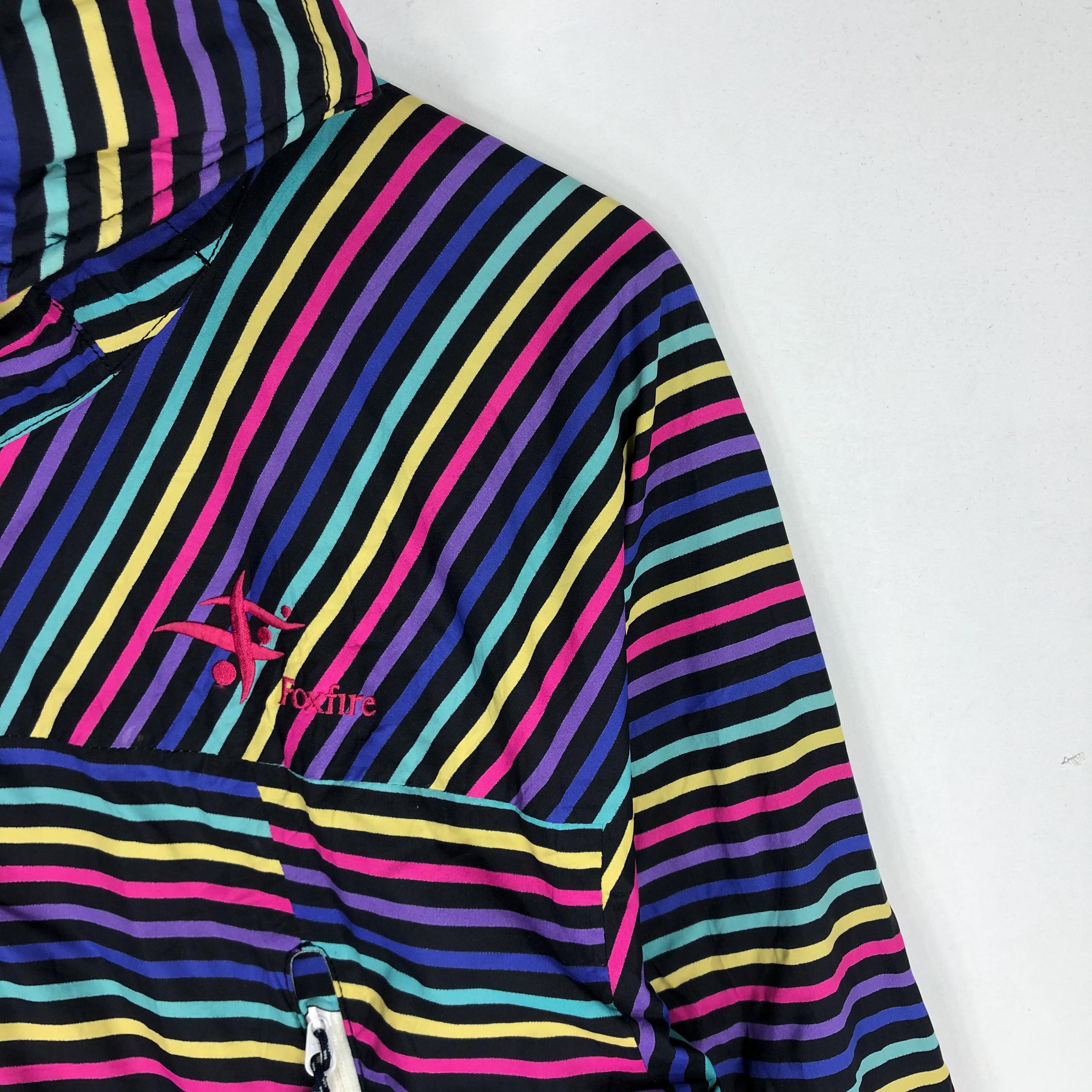 Vintage Y2K Striped Zip Hoodie: Neo Cyberpunk Jacket, Size L - Etsy