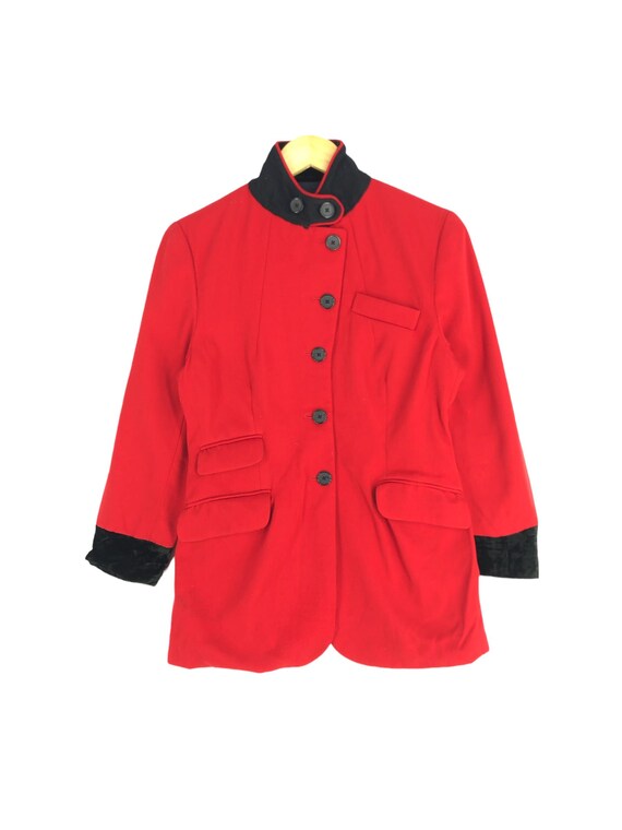 Vintage DKNY Rote Viskose Blazer Jacke Größe M