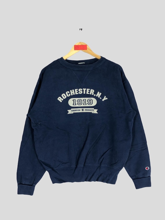 CHAMPION ROCHESTER COLLECTION チャンピオン ローチェスター プリント Tシャツ 染み込みプリント 半袖 ゴールド M ボーイズマーケット  Vintage 90s Champion Rochester NY Sweatshirt - Embroidered Logo, Size L