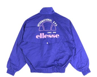 Vintage 90s Ellesse Italy Nylon Windbreaker Jacket (Size S)
