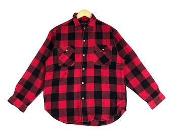 Vintage 90er Jahre Bon Carat Tartan Kariertes Button Down Hemd - Größe M