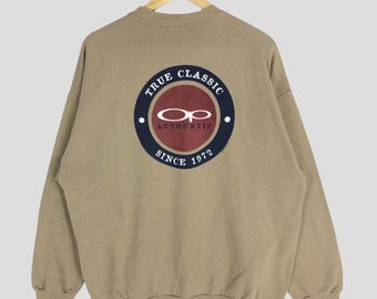 Vintage 90s Ocean Pacific Brown Sweatshirt - Surfer Crewneck Size XL
