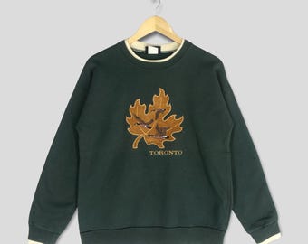 Vintage 90s Toronto Canada Bird Fly Sweatshirt Small Canada Embroidery Spell Out Pullover Banff National Park Sweater Crewneck Small