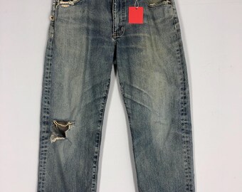 Vintage Wrangler Stone Washed Jeans 32x37: Faded Distressed Denim