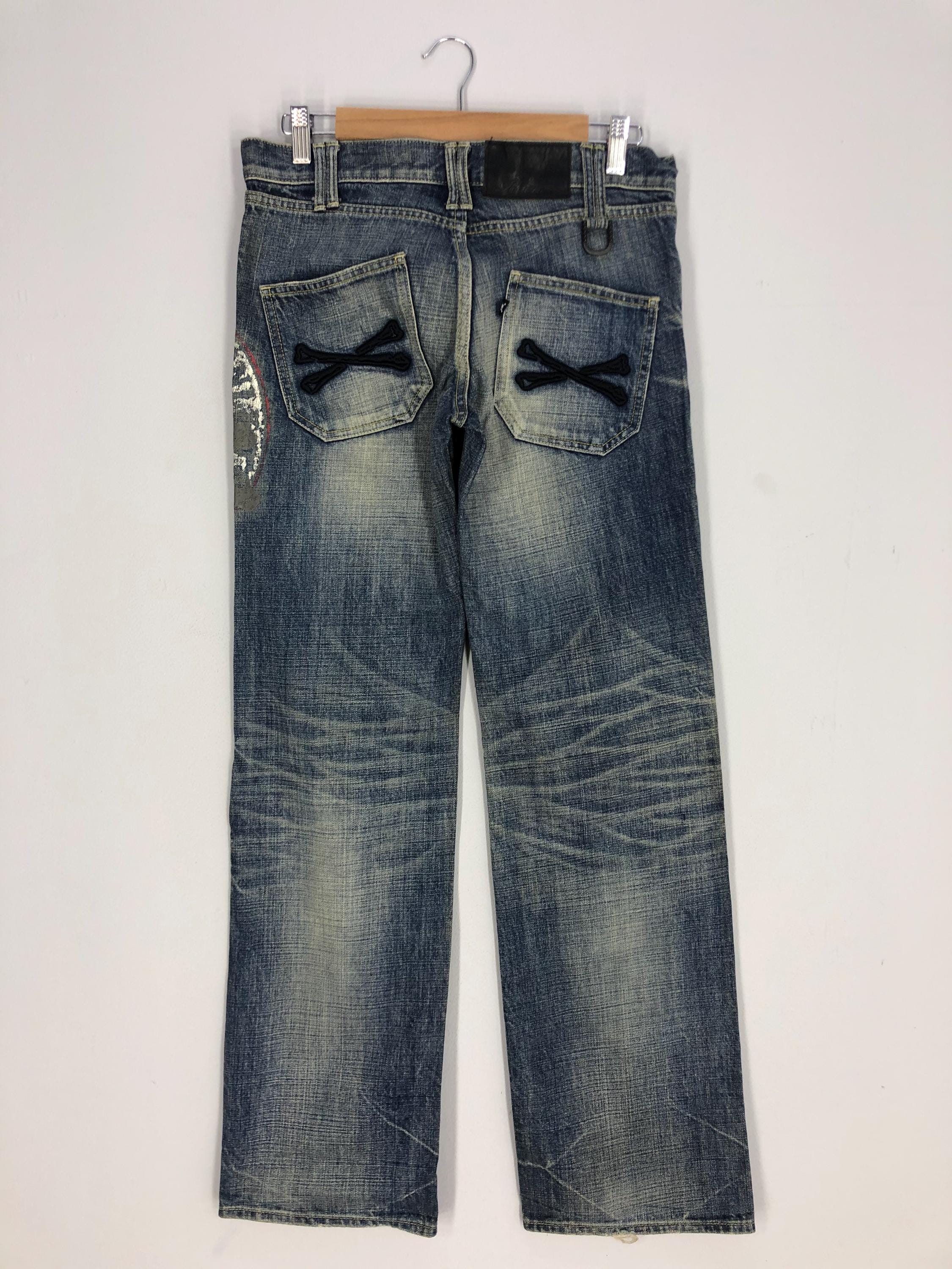 Roen Jeans スカルプリント デニム 30 Size 30x41 Vintage Japanese Brand Roen Jeans Man Skull Stone