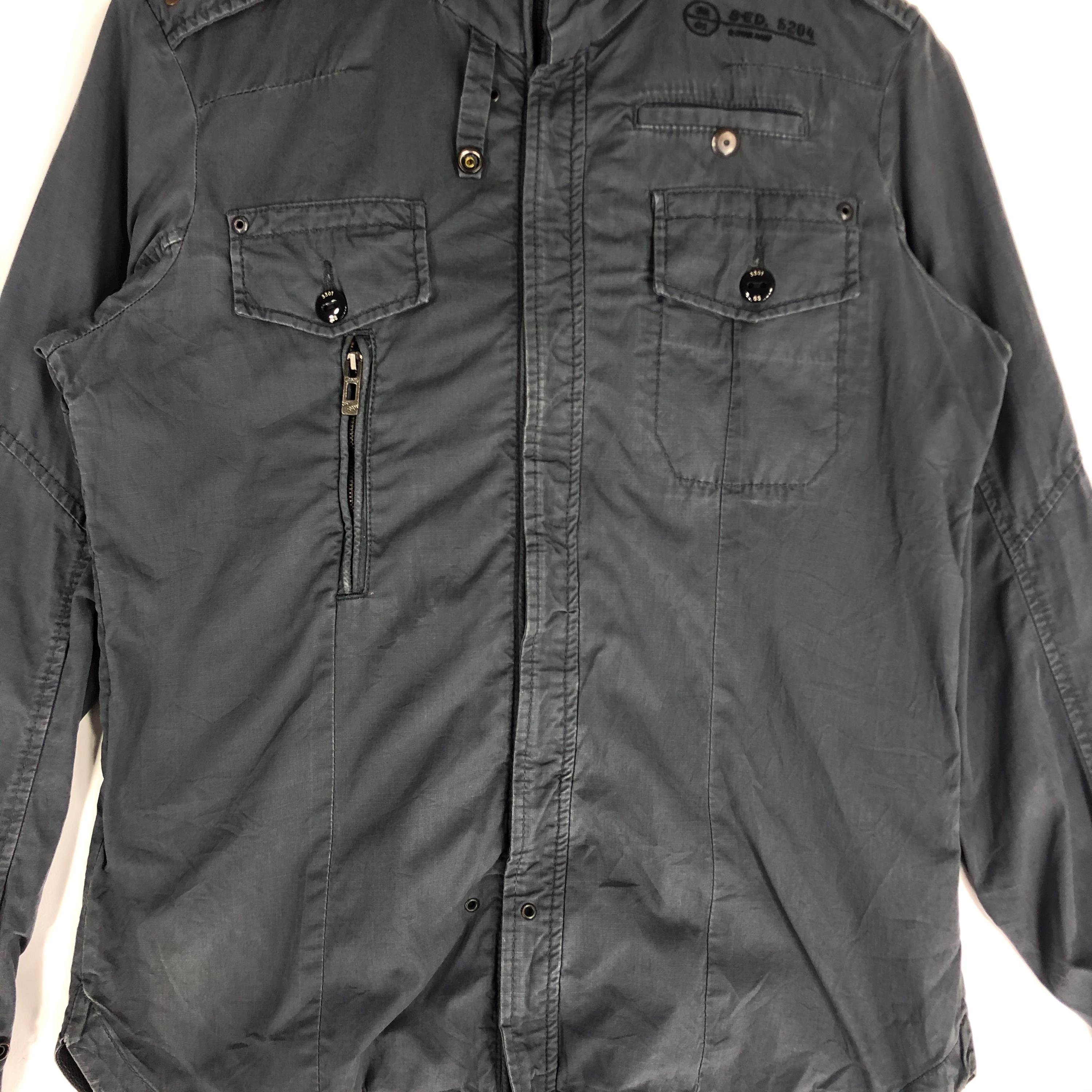 Vintage G-star Raw Denim Hoodie Jacket: Tactical Utility Style 