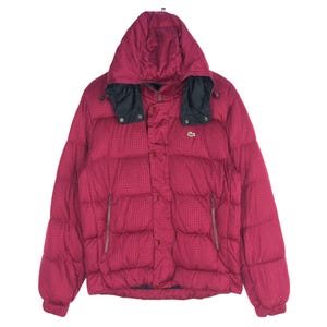 Vintage Lacoste Steppjacke Lacoste Reißverschluss Steppjacke Lässige Herrenmode Outfits Sportswear Streetwear Oberbekleidung Wärmerjacke Größe XL