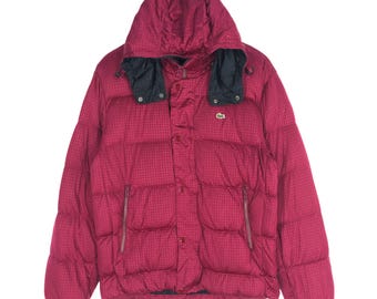 Vintage 90s Lacoste Jacket Puffer Down Jacket Embroidery