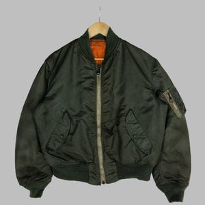 Vintage 80s 90s US Air Force Bomber Green Flight Jacket USAF