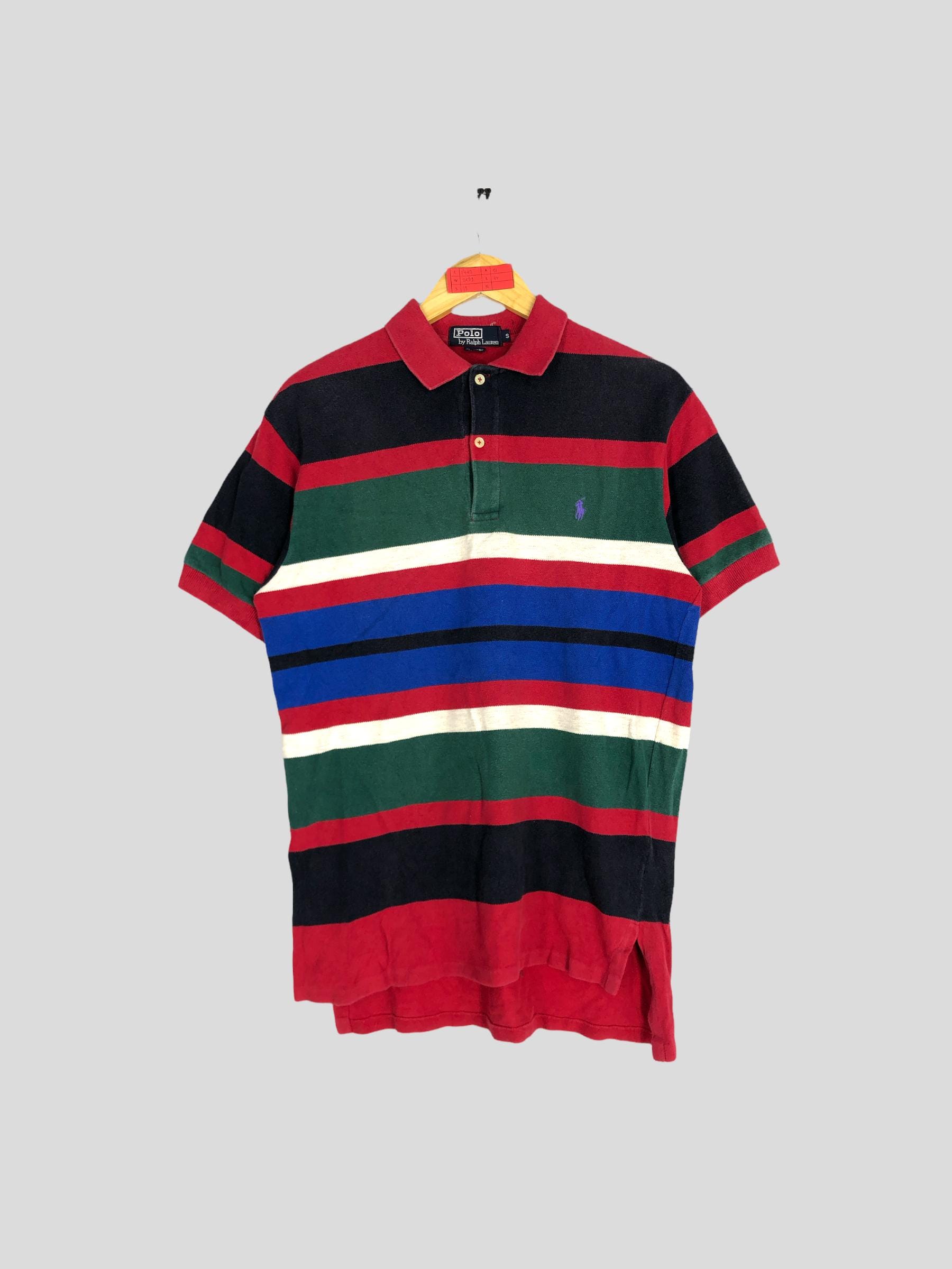 Vintage 90s Striped Polo Rugby Shirt: Ralph Lauren Menswear (size