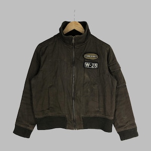 Vintage Japanese Brand Comme Ca Walk Bomber Jacket Army Green Flight Jacket Varsity Jacket Windbreaker Raincoat Sweater Zipper Jacket Size M