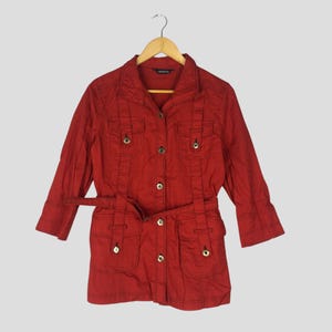 Kurtka damska z kolekcji Vintage Kansai Bis z wieloma kieszeniami, bawełniana kurtka damska Kansai Yamamoto, japońska kurtka designerska, rozmiar S